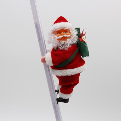 Santa Claus Climbing Ladder