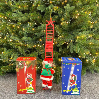 Santa Claus Climbing Ladder
