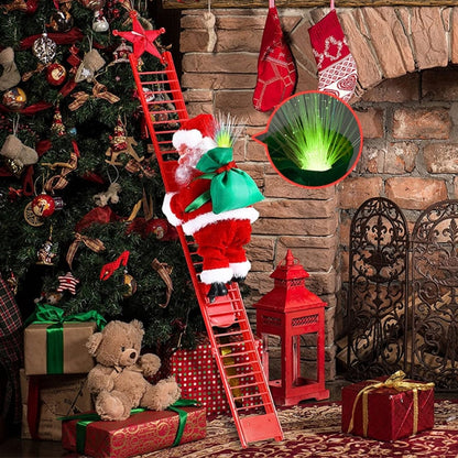 Santa Claus Climbing Ladder