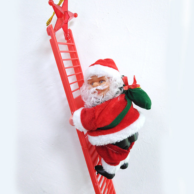 Santa Claus Climbing Ladder